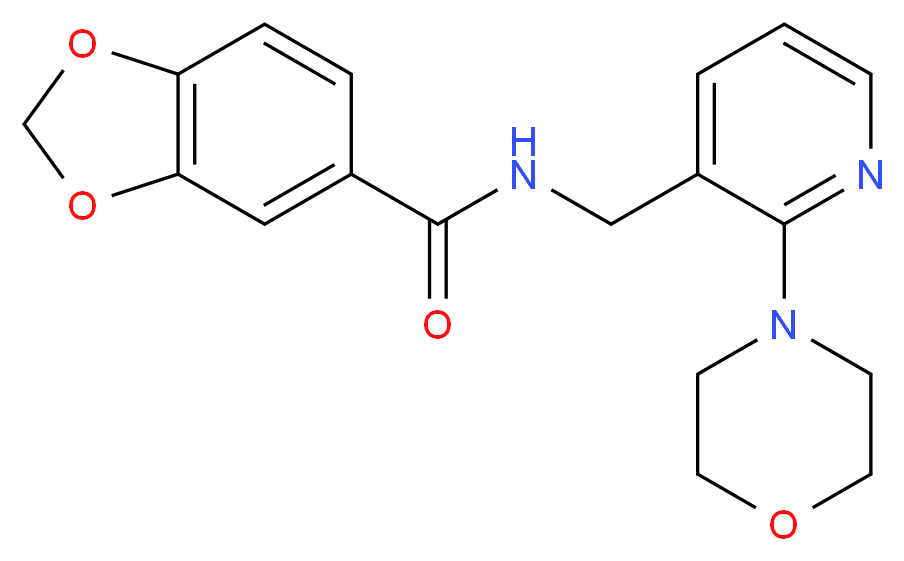 N-{[2-(4-morpholinyl)-3-pyridinyl]methyl}-1,3-benzodioxole-5-carboxamide_分子结构_CAS_)