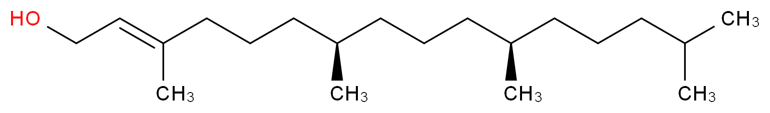 (2E,7R,11R)-3,7,11,15-tetramethylhexadec-2-en-1-ol_分子结构_CAS_7541-49-3