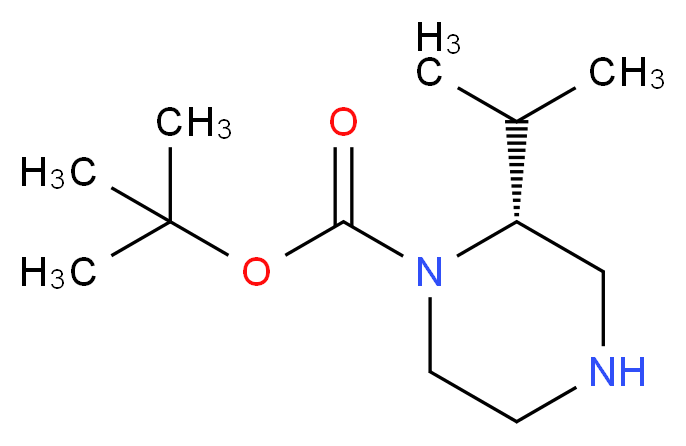 tert-butyl (2R)-2-(propan-2-yl)piperazine-1-carboxylate_分子结构_CAS_674792-04-2