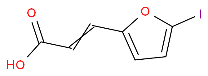 (E)-3-(5-Iodofur-2-yl)acrylic acid 97%_分子结构_CAS_64186-22-7)