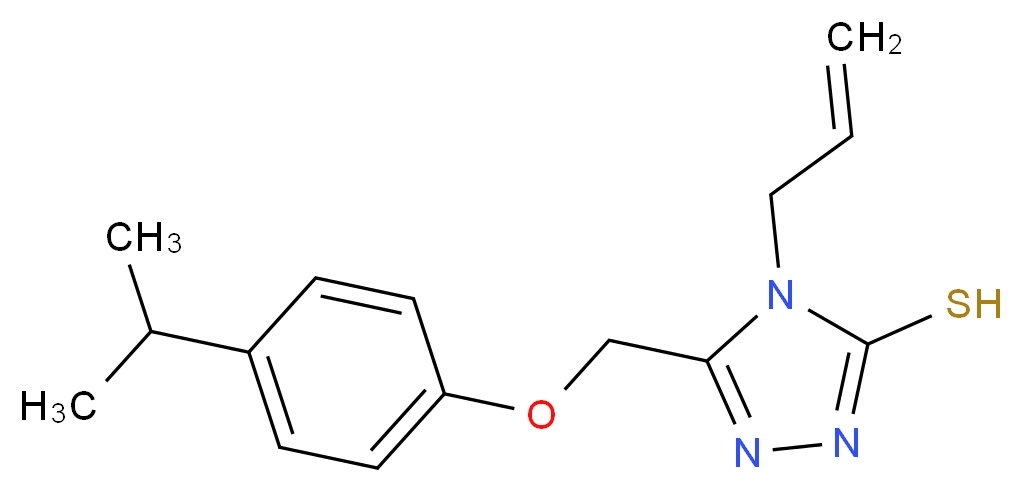 4-(prop-2-en-1-yl)-5-[4-(propan-2-yl)phenoxymethyl]-4H-1,2,4-triazole-3-thiol_分子结构_CAS_667414-43-9