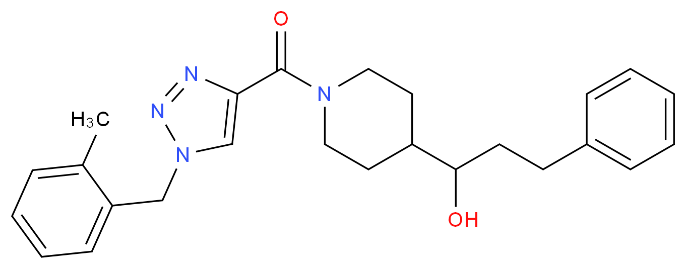 1-(1-{[1-(2-methylbenzyl)-1H-1,2,3-triazol-4-yl]carbonyl}-4-piperidinyl)-3-phenyl-1-propanol_分子结构_CAS_)