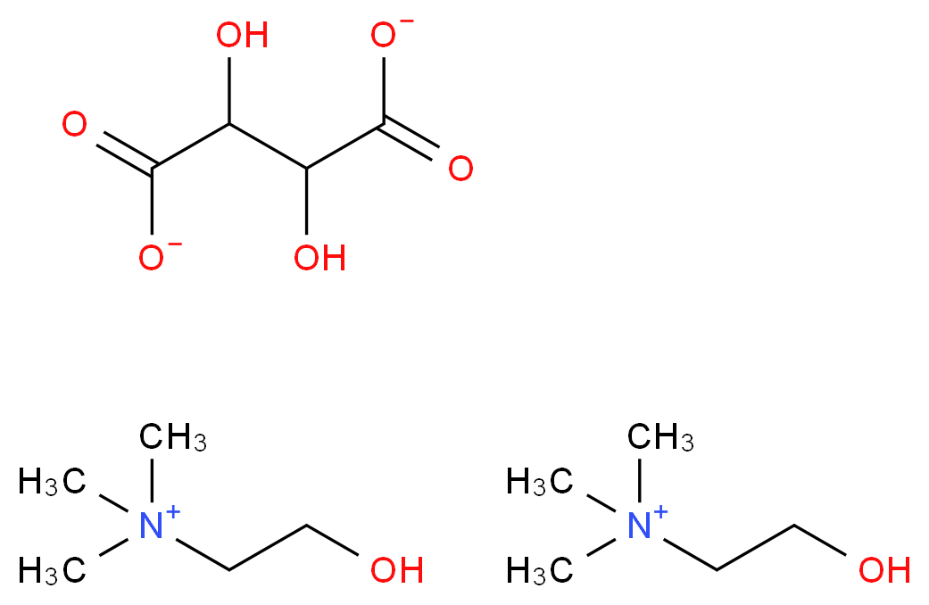 bis((2-hydroxyethyl)trimethylazanium) 2,3-dihydroxybutanedioate_分子结构_CAS_87-67-2