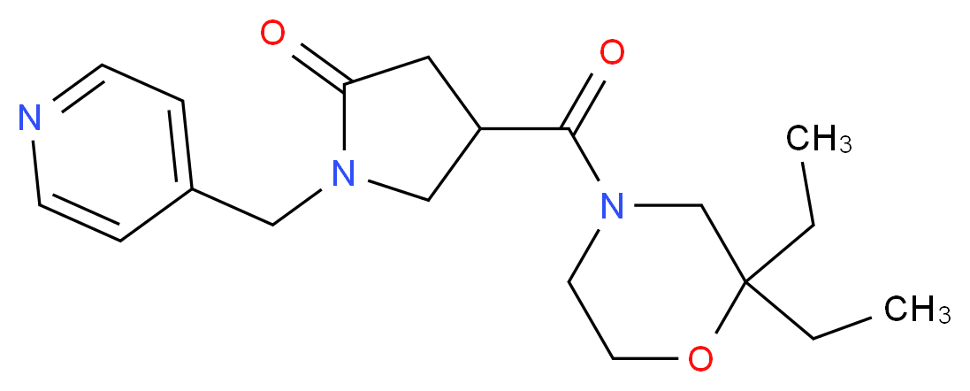 4-[(2,2-diethyl-4-morpholinyl)carbonyl]-1-(4-pyridinylmethyl)-2-pyrrolidinone_分子结构_CAS_)