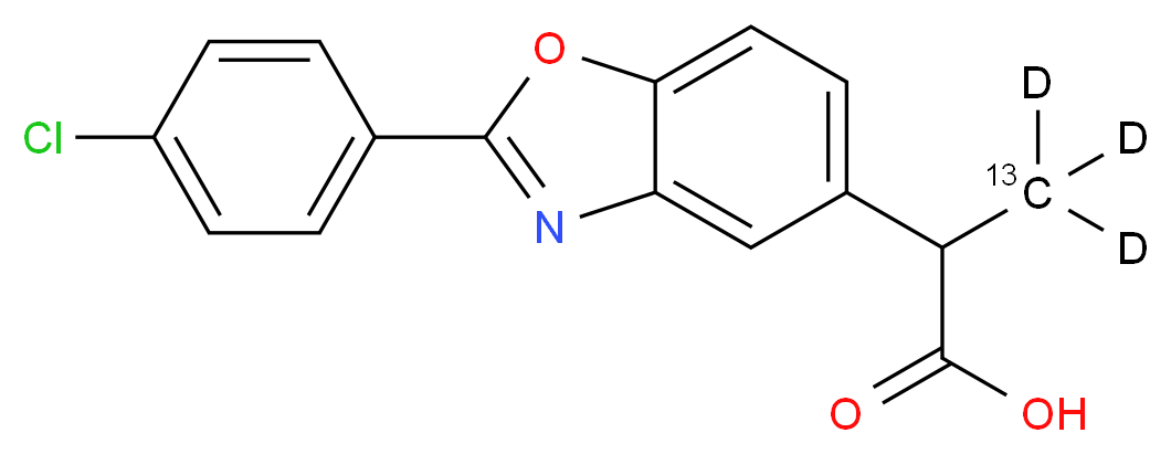 2-[2-(4-chlorophenyl)-1,3-benzoxazol-5-yl](3-<sup>1</sup><sup>3</sup>C,3,3,3-<sup>2</sup>H<sub>3</sub>)propanoic acid_分子结构_CAS_1329840-53-0