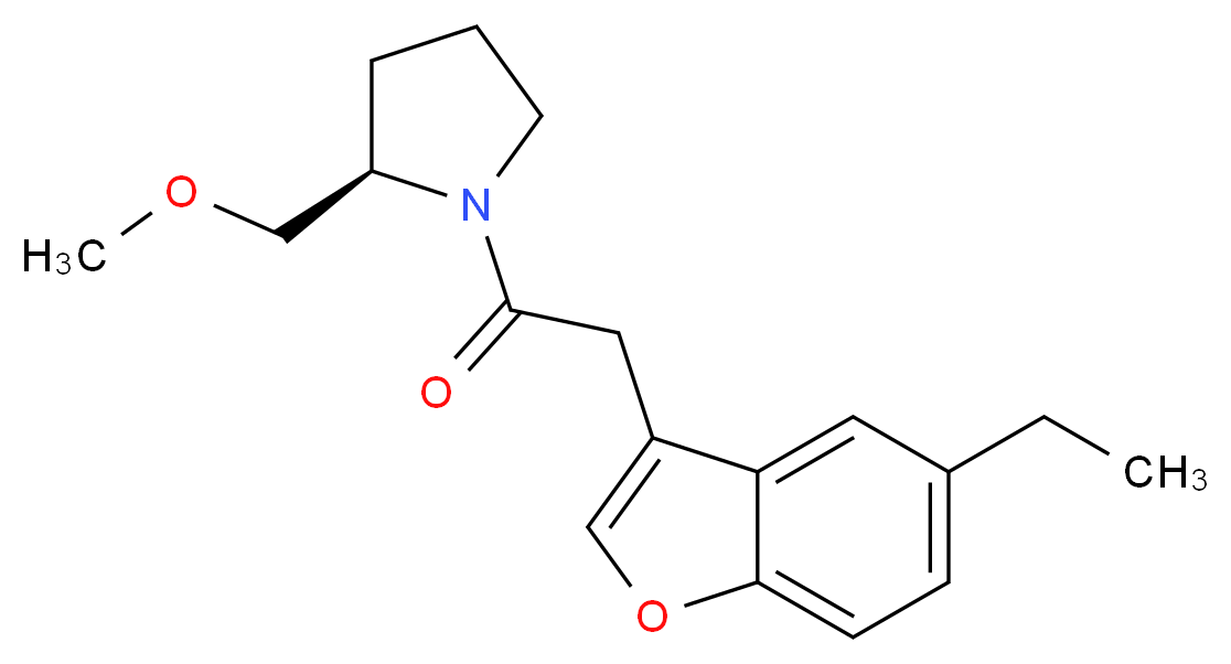 (2R)-1-[(5-ethyl-1-benzofuran-3-yl)acetyl]-2-(methoxymethyl)pyrrolidine_分子结构_CAS_)