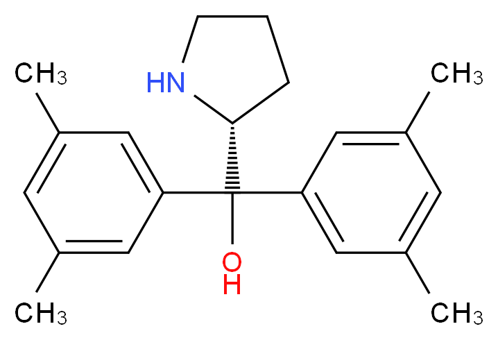 bis(3,5-dimethylphenyl)(2R)-pyrrolidin-2-ylmethanol_分子结构_CAS_948595-01-5