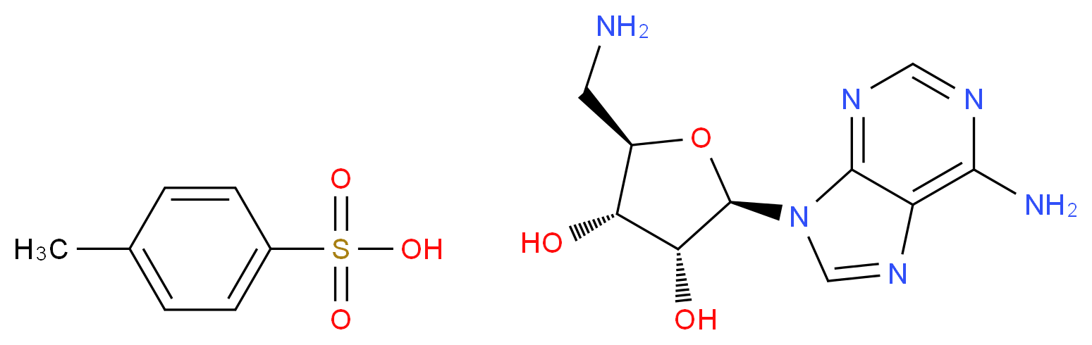 (2R,3R,4S,5R)-2-(6-amino-9H-purin-9-yl)-5-(aminomethyl)oxolane-3,4-diol; 4-methylbenzene-1-sulfonic acid_分子结构_CAS_81090-75-7