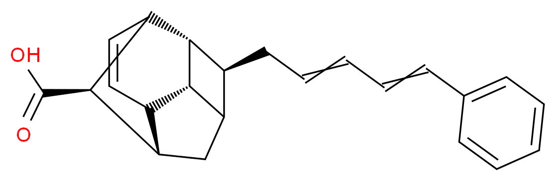 (2R,3R,4S,7S,8R)-4-(5-phenylpenta-2,4-dien-1-yl)tetracyclo[5.4.0.0<sup>2</sup>,<sup>5</sup>.0<sup>3</sup>,<sup>9</sup>]undec-10-ene-8-carboxylic acid_分子结构_CAS_76060-34-9
