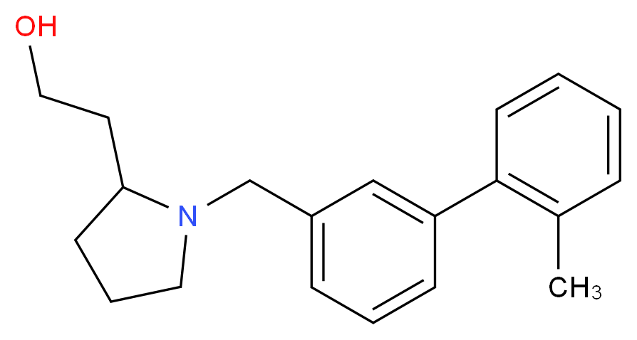 2-{1-[(2'-methylbiphenyl-3-yl)methyl]pyrrolidin-2-yl}ethanol_分子结构_CAS_)