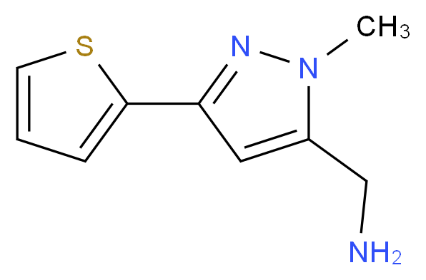 (1-Methyl-3-thien-2-yl-1H-pyrazol-5-yl)methylamine 97%_分子结构_CAS_898289-09-3)