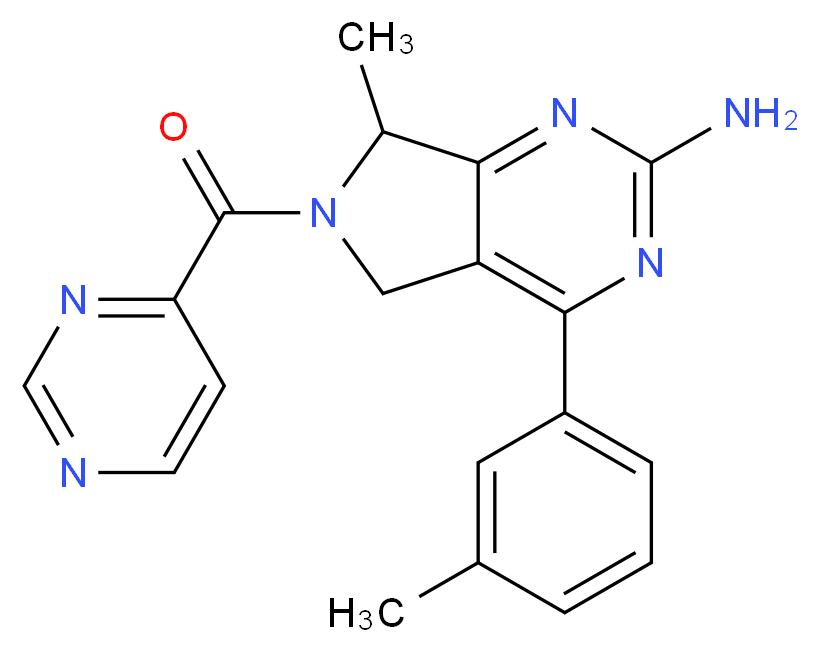 7-methyl-4-(3-methylphenyl)-6-(pyrimidin-4-ylcarbonyl)-6,7-dihydro-5H-pyrrolo[3,4-d]pyrimidin-2-amine_分子结构_CAS_)