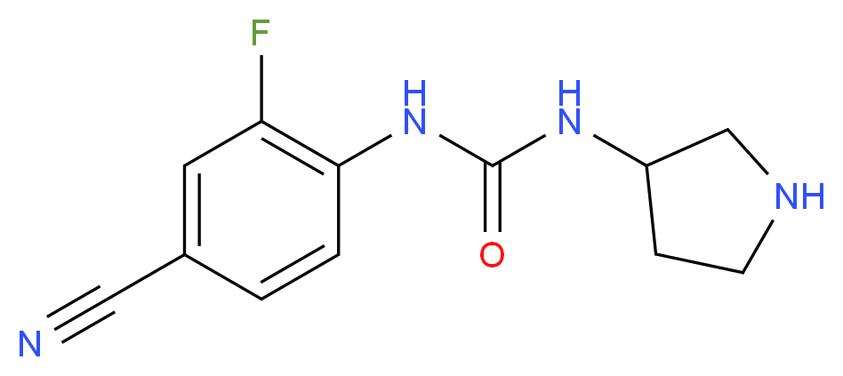 N-(4-cyano-2-fluorophenyl)-N'-pyrrolidin-3-ylurea_分子结构_CAS_)