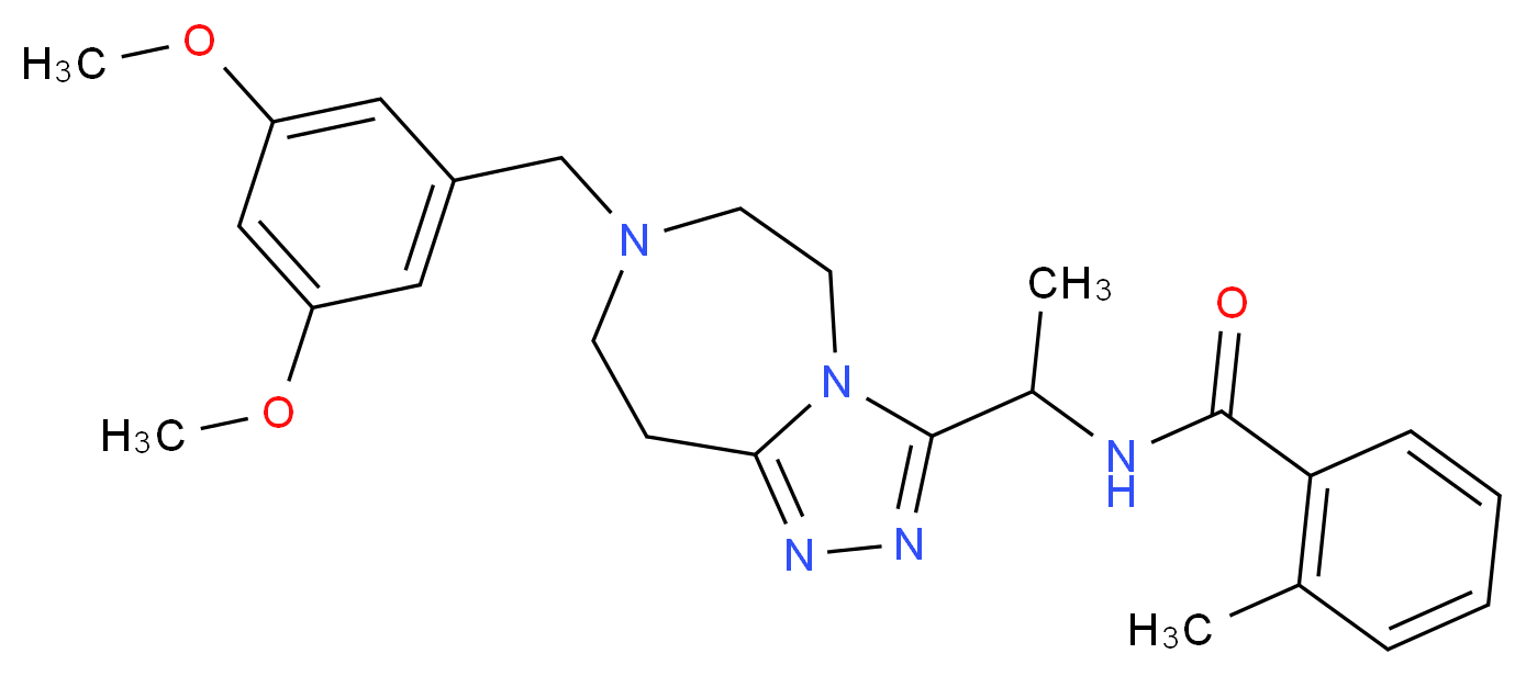N-{1-[7-(3,5-dimethoxybenzyl)-6,7,8,9-tetrahydro-5H-[1,2,4]triazolo[4,3-d][1,4]diazepin-3-yl]ethyl}-2-methylbenzamide_分子结构_CAS_)