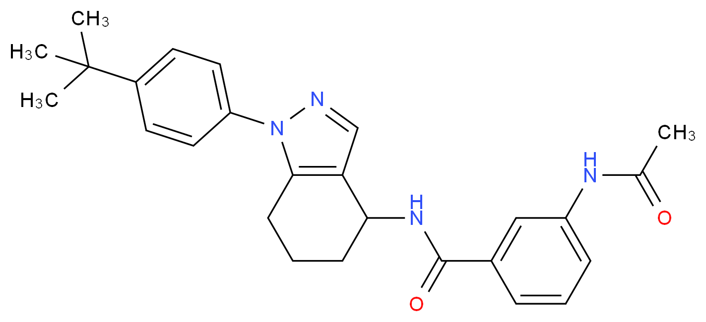 3-(acetylamino)-N-[1-(4-tert-butylphenyl)-4,5,6,7-tetrahydro-1H-indazol-4-yl]benzamide_分子结构_CAS_)