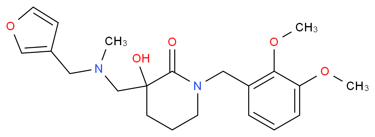 1-(2,3-dimethoxybenzyl)-3-{[(3-furylmethyl)(methyl)amino]methyl}-3-hydroxypiperidin-2-one_分子结构_CAS_)