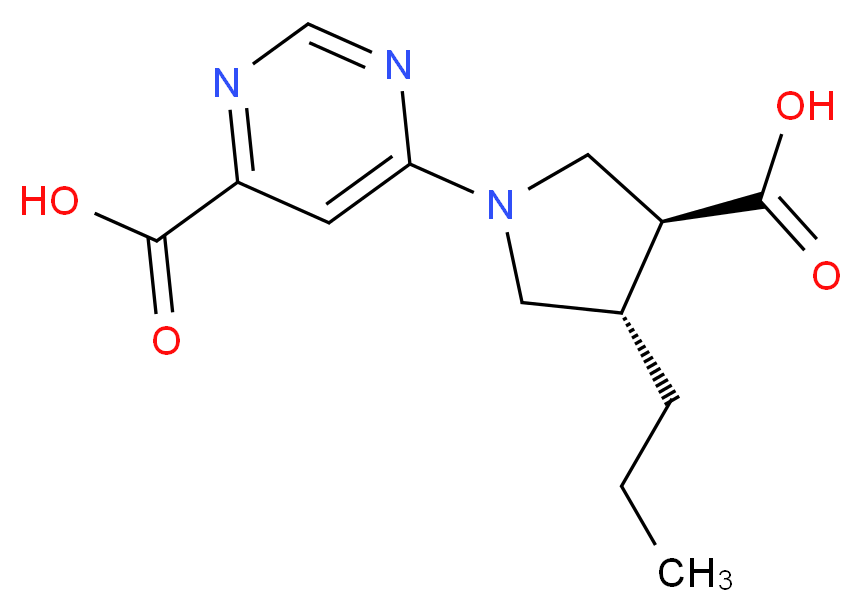 6-[(3S*,4S*)-3-carboxy-4-propylpyrrolidin-1-yl]pyrimidine-4-carboxylic acid_分子结构_CAS_)