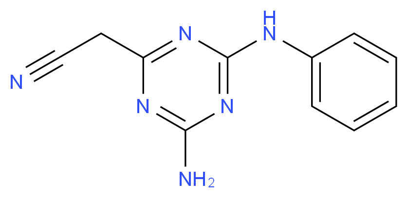 (4-amino-6-anilino-1,3,5-triazin-2-yl)acetonitrile_分子结构_CAS_99845-72-4)