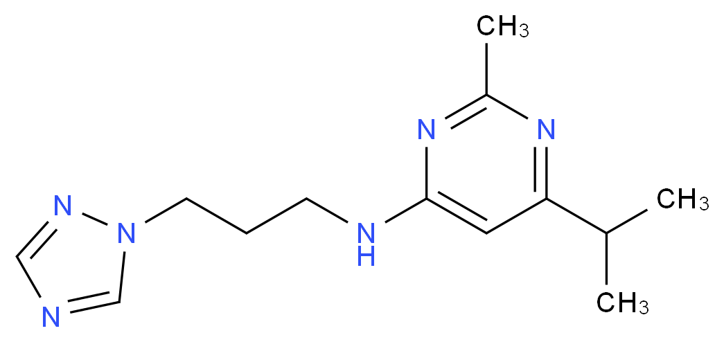 6-isopropyl-2-methyl-N-[3-(1H-1,2,4-triazol-1-yl)propyl]pyrimidin-4-amine_分子结构_CAS_)