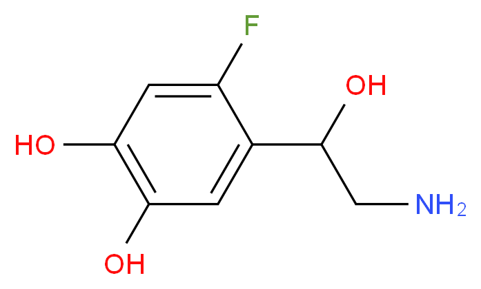 4-(2-amino-1-hydroxyethyl)-5-fluorobenzene-1,2-diol_分子结构_CAS_86820-21-5