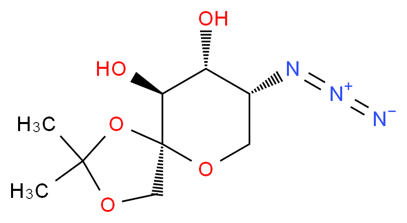 (5S,8R,9R,10S)-8-azido-2,2-dimethyl-1,3,6-trioxaspiro[4.5]decane-9,10-diol_分子结构_CAS_94801-01-1