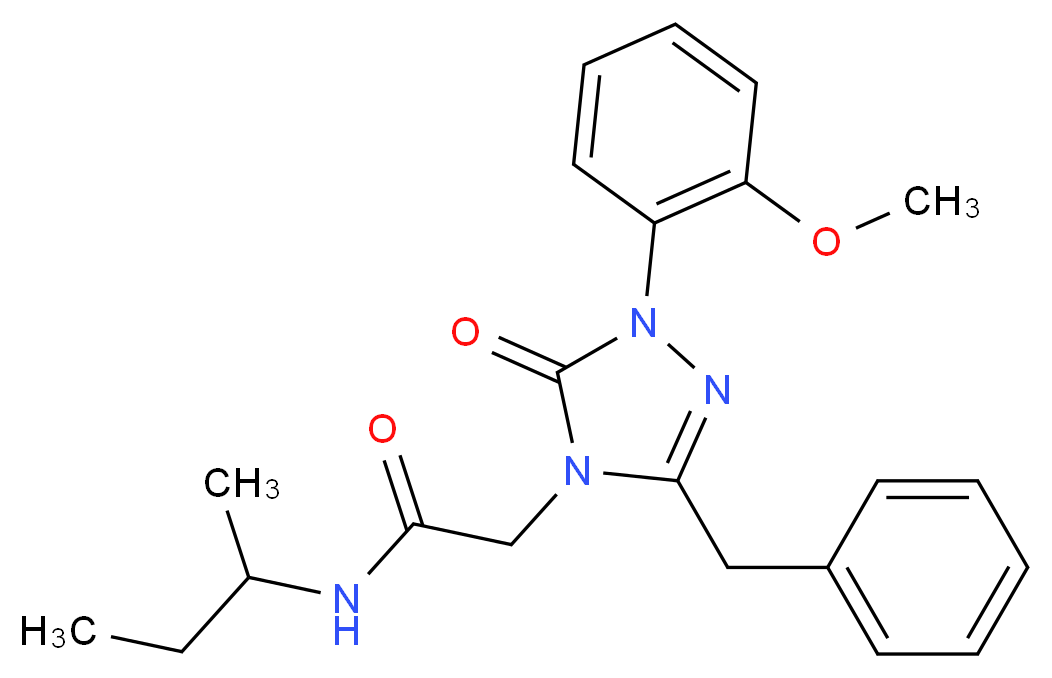 2-[3-benzyl-1-(2-methoxyphenyl)-5-oxo-1,5-dihydro-4H-1,2,4-triazol-4-yl]-N-(sec-butyl)acetamide_分子结构_CAS_)