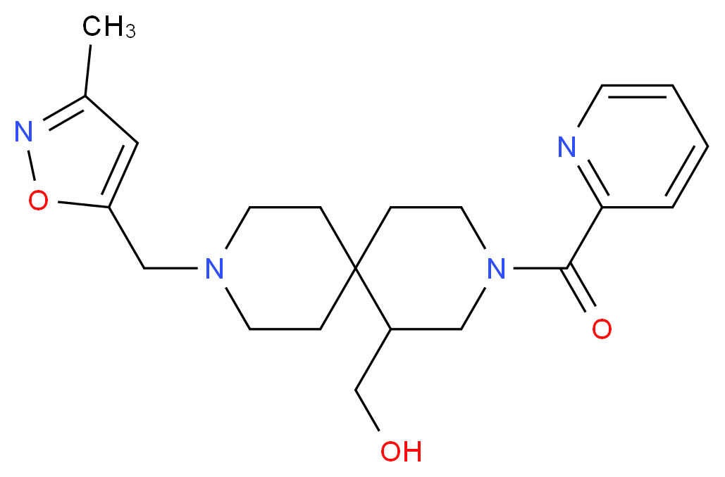 [9-[(3-methylisoxazol-5-yl)methyl]-3-(pyridin-2-ylcarbonyl)-3,9-diazaspiro[5.5]undec-1-yl]methanol_分子结构_CAS_)