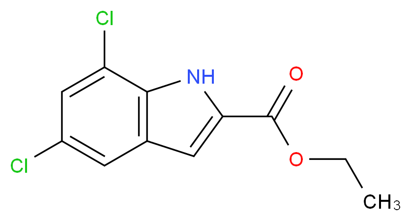 ethyl 5,7-dichloro-1H-indole-2-carboxylate_分子结构_CAS_4792-70-5