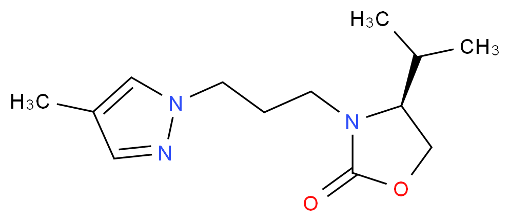 (4S)-4-isopropyl-3-[3-(4-methyl-1H-pyrazol-1-yl)propyl]-1,3-oxazolidin-2-one_分子结构_CAS_)