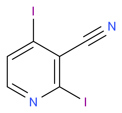 3-Cyano-2,4-diiodopyridine_分子结构_CAS_827616-54-6)