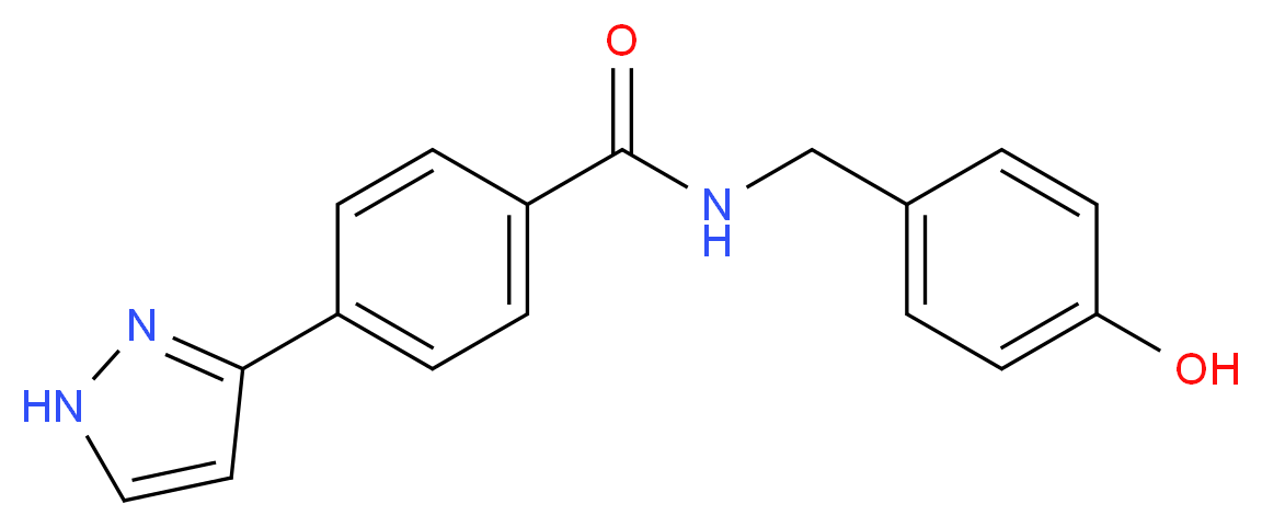 N-(4-hydroxybenzyl)-4-(1H-pyrazol-3-yl)benzamide_分子结构_CAS_)