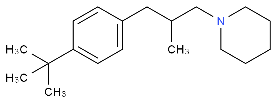 1-{2-[(4-tert-butylphenyl)methyl]propyl}piperidine_分子结构_CAS_67306-00-7