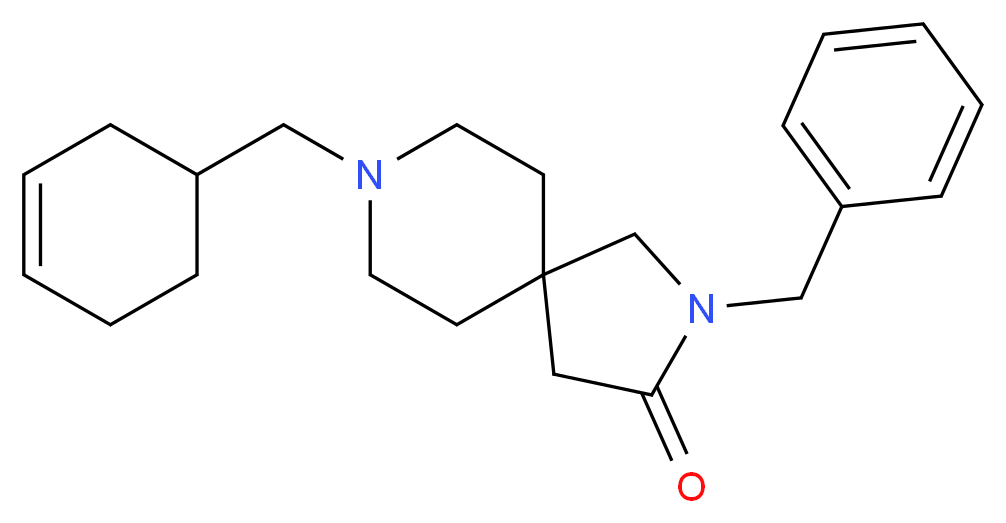 2-benzyl-8-(cyclohex-3-en-1-ylmethyl)-2,8-diazaspiro[4.5]decan-3-one_分子结构_CAS_)