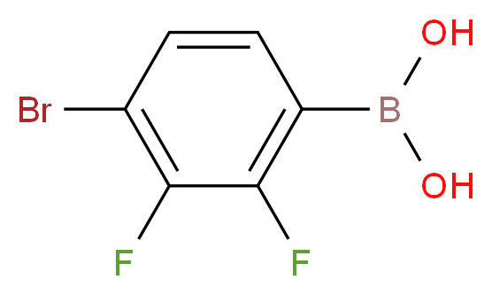 4-溴-2,3-二氟苯硼酸_分子结构_CAS_374790-99-5)