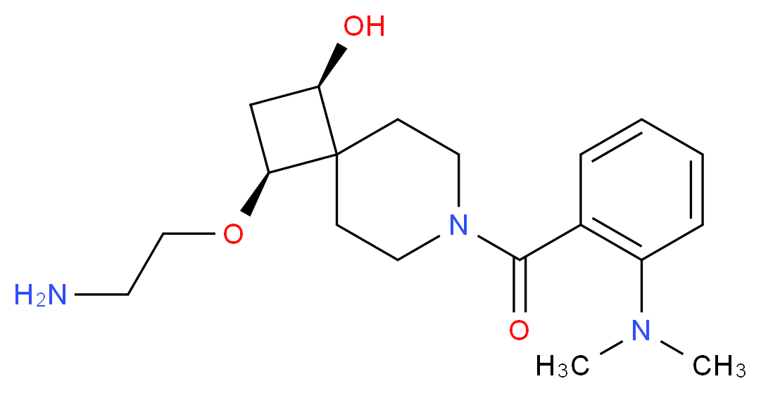 (1R*,3S*)-3-(2-aminoethoxy)-7-[2-(dimethylamino)benzoyl]-7-azaspiro[3.5]nonan-1-ol_分子结构_CAS_)