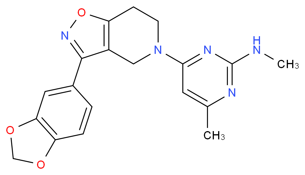4-[3-(1,3-benzodioxol-5-yl)-6,7-dihydroisoxazolo[4,5-c]pyridin-5(4H)-yl]-N,6-dimethylpyrimidin-2-amine_分子结构_CAS_)