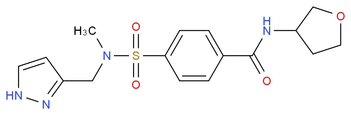 4-{[methyl(1H-pyrazol-3-ylmethyl)amino]sulfonyl}-N-(tetrahydro-3-furanyl)benzamide_分子结构_CAS_)