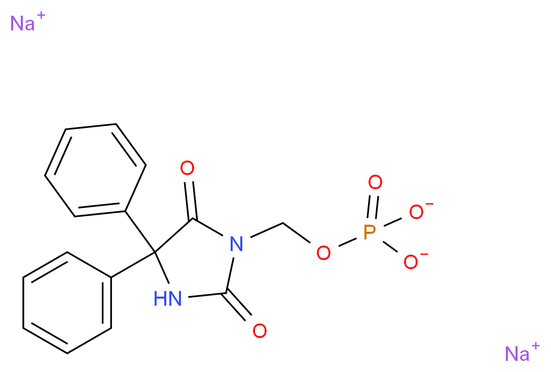 disodium (2,5-dioxo-4,4-diphenylimidazolidin-1-yl)methyl phosphate_分子结构_CAS_92134-98-0