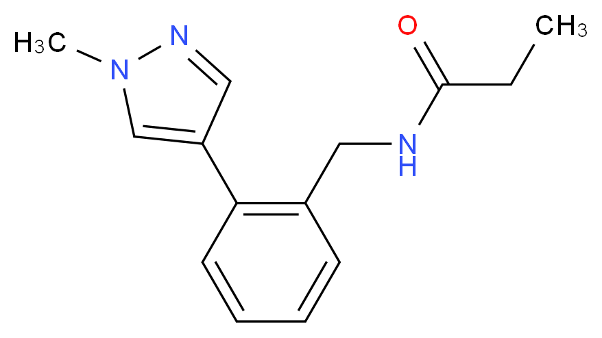 N-[2-(1-methyl-1H-pyrazol-4-yl)benzyl]propanamide_分子结构_CAS_)