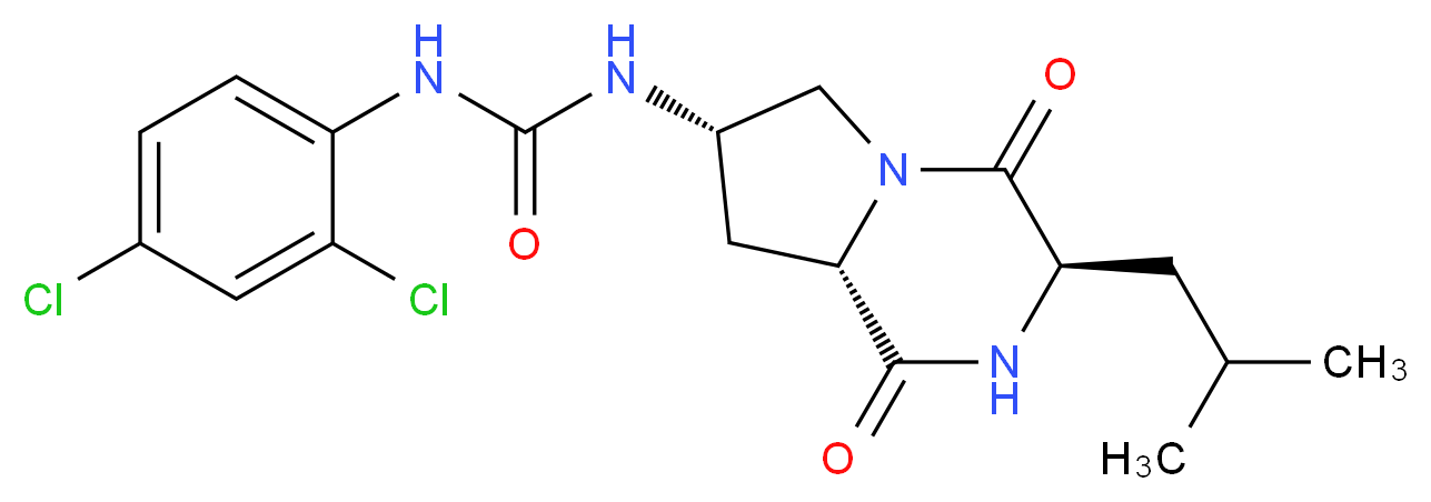 N-(2,4-dichlorophenyl)-N'-[(3R,7S,8aS)-3-isobutyl-1,4-dioxooctahydropyrrolo[1,2-a]pyrazin-7-yl]urea_分子结构_CAS_)