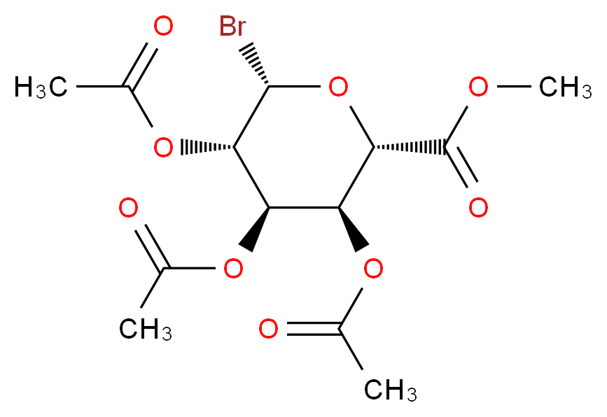 methyl (2S,3S,4R,5S,6S)-3,4,5-tris(acetyloxy)-6-bromooxane-2-carboxylate_分子结构_CAS_21085-72-3
