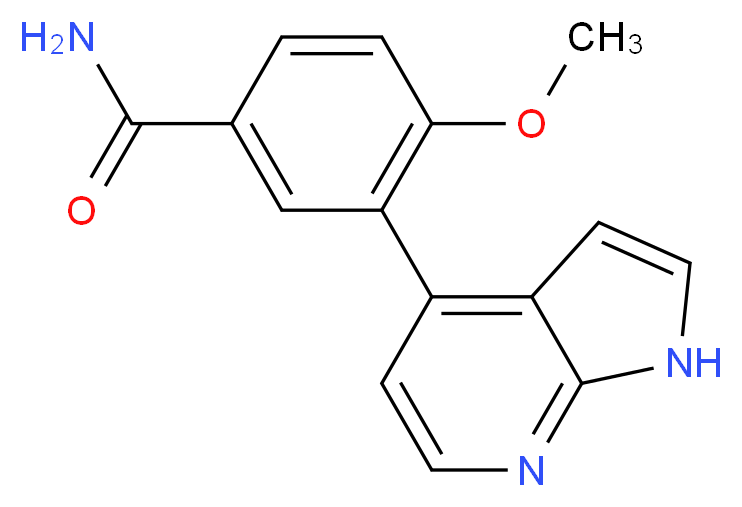 4-methoxy-3-(1H-pyrrolo[2,3-b]pyridin-4-yl)benzamide_分子结构_CAS_)