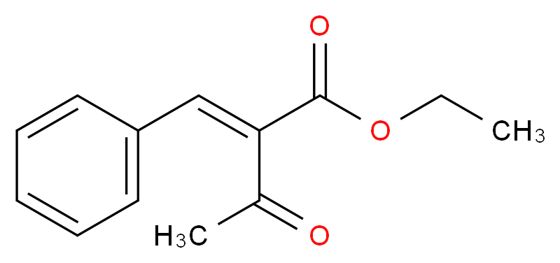 ethyl (2E)-3-oxo-2-(phenylmethylidene)butanoate_分子结构_CAS_620-80-4