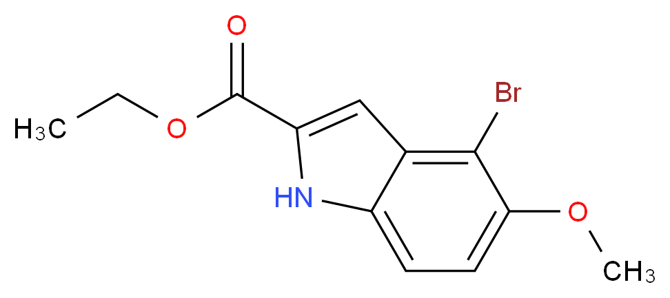 ethyl 4-bromo-5-methoxy-1H-indole-2-carboxylate_分子结构_CAS_30933-69-8