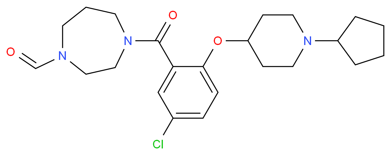 4-{5-chloro-2-[(1-cyclopentyl-4-piperidinyl)oxy]benzoyl}-1,4-diazepane-1-carbaldehyde_分子结构_CAS_)