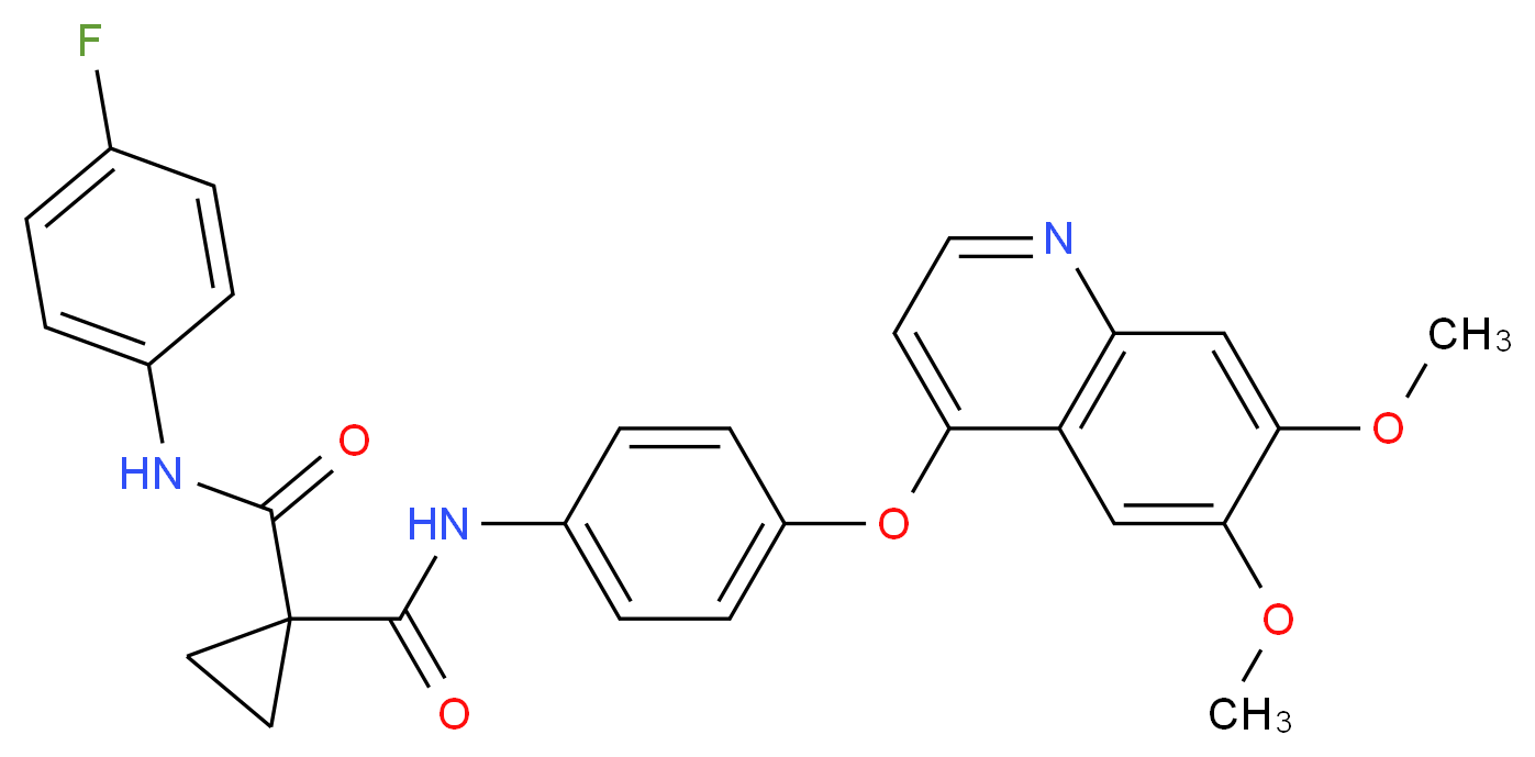 1-N'-{4-[(6,7-dimethoxyquinolin-4-yl)oxy]phenyl}-1-N-(4-fluorophenyl)cyclopropane-1,1-dicarboxamide_分子结构_CAS_849217-68-1