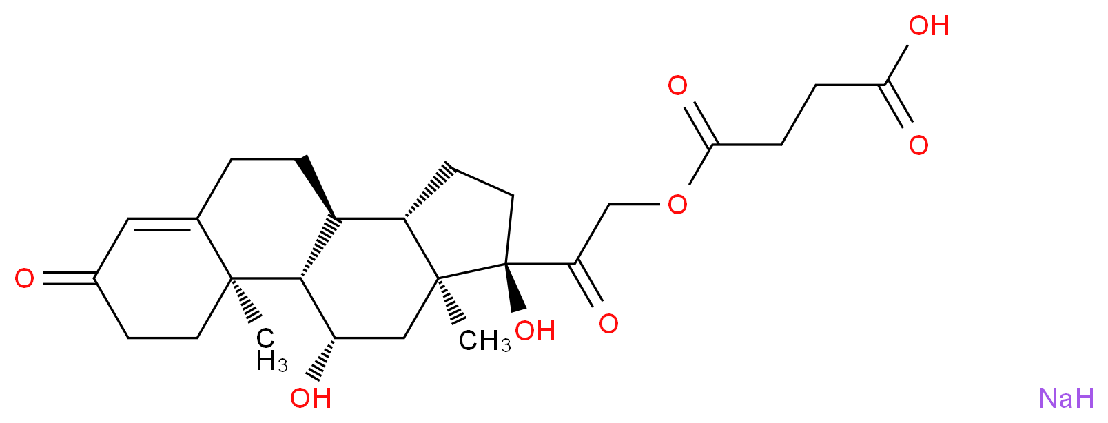 氢化可的松琥珀酸酯 钠盐_分子结构_CAS_125-04-2)