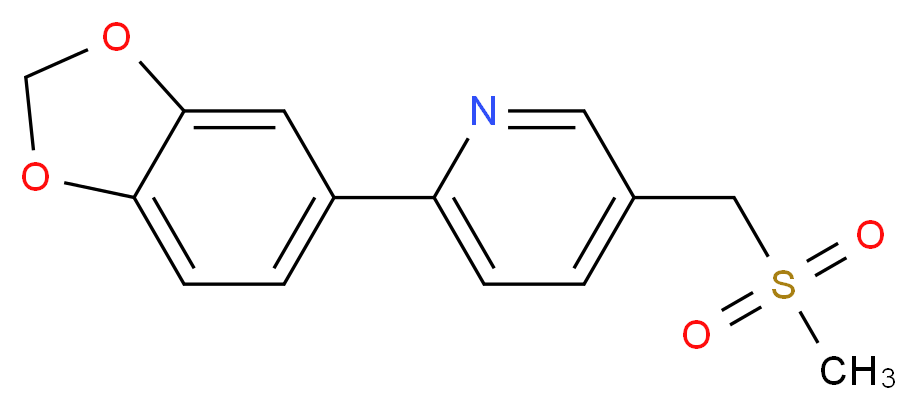2-(1,3-benzodioxol-5-yl)-5-[(methylsulfonyl)methyl]pyridine_分子结构_CAS_)