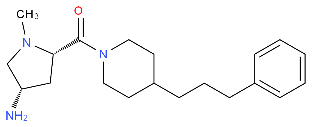 (3S,5S)-1-methyl-5-{[4-(3-phenylpropyl)piperidin-1-yl]carbonyl}pyrrolidin-3-amine_分子结构_CAS_)