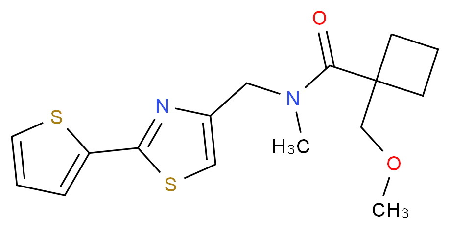 1-(methoxymethyl)-N-methyl-N-{[2-(2-thienyl)-1,3-thiazol-4-yl]methyl}cyclobutanecarboxamide_分子结构_CAS_)
